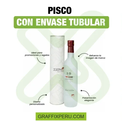 envase tubular con botella de pisco 500ml - Foto 3