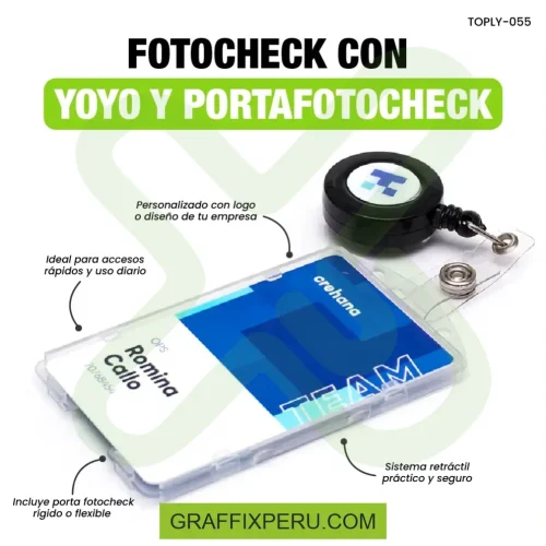 FOTOCHECK CON YOYO DE CINTURA Y PORTA FOTOCHECK - Foto 3