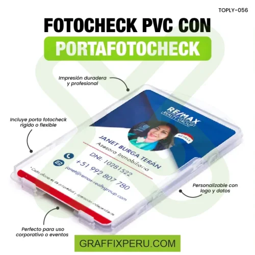 FOTOCHECK DE PVC CON PORTA FOTOCHECK - Foto 3