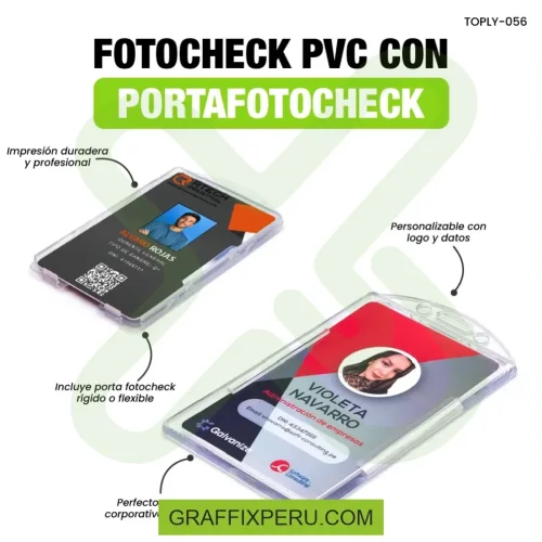 FOTOCHECK DE PVC CON PORTA FOTOCHECK - Foto 2