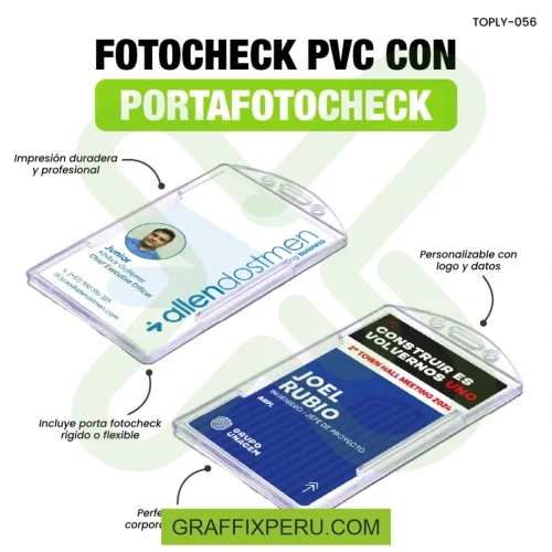 FOTOCHECK DE PVC CON PORTA FOTOCHECK - Foto 1