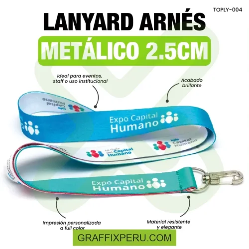 lanyard con arnes plata 2.5cm - Foto 3