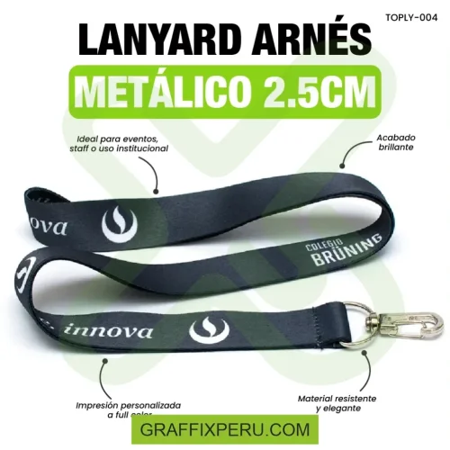 lanyard con arnes plata 2.5cm - Foto 2