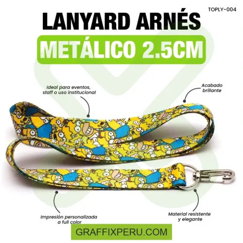 lanyard con arnes plata 2.5cm - Foto 1