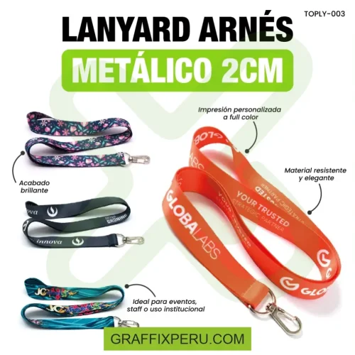 lanyard con arnes plata 2cm - Foto 6