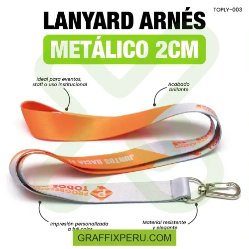 lanyard con arnes plata 2cm - Foto 5