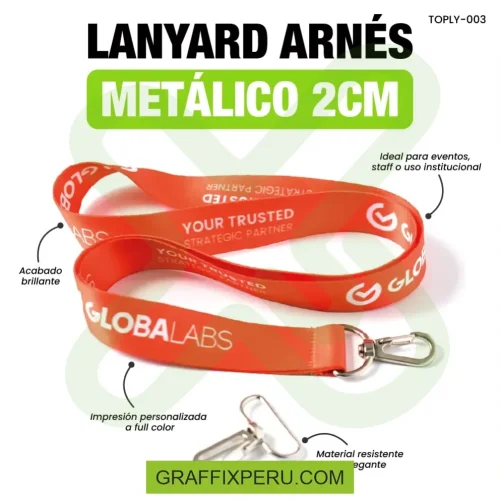 lanyard con arnes plata 2cm - Foto 1