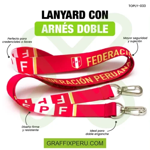 lanyard con arnes plata doble 2.5cm - Foto 4