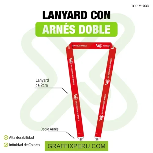 lanyard con arnes plata doble 2.5cm - Foto 3