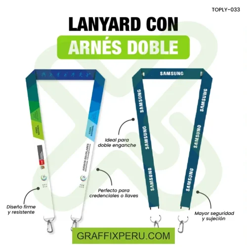 lanyard con arnes plata doble 2.5cm - Foto 2