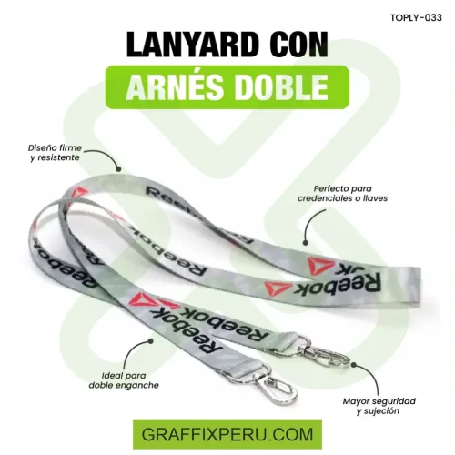 lanyard con arnes plata doble 2.5cm - Foto 1