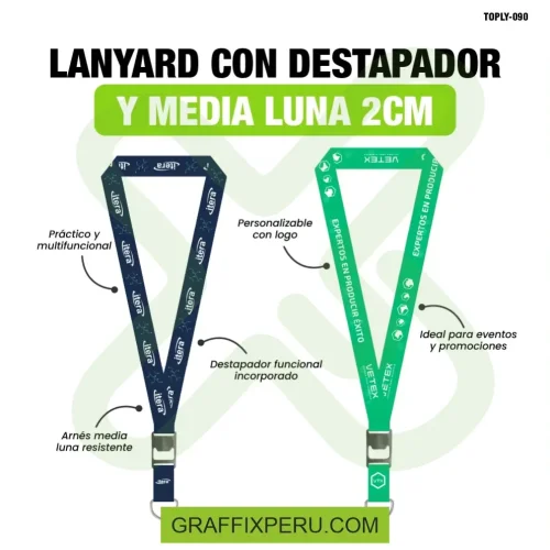 lanyard con destapador y media luna 2cm - Foto 1