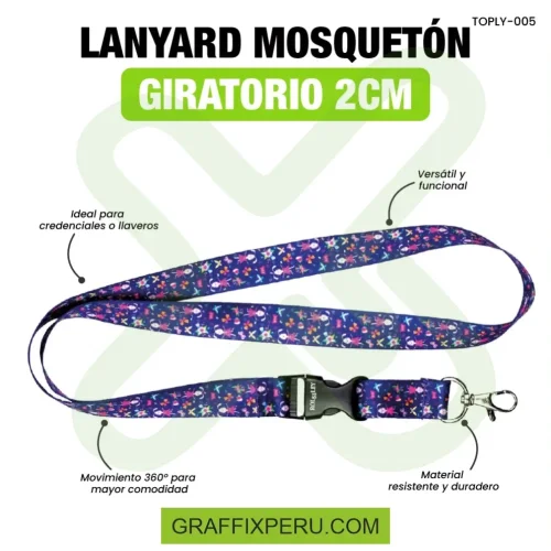 lanyard con mosqueton giratorio con palanca 2cm - Foto 5