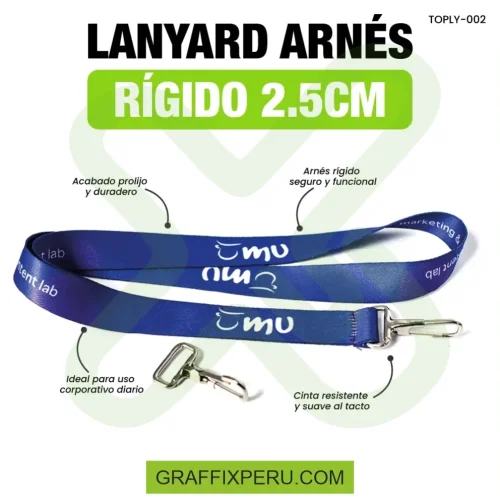 lanyard con mosqueton rigido 2.5cm - Foto 1