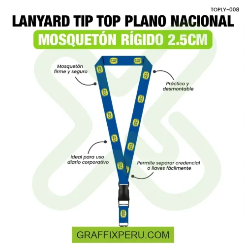 lanyard con tip top plano nacional y mosqueton rigido 2.5cm - Foto 6