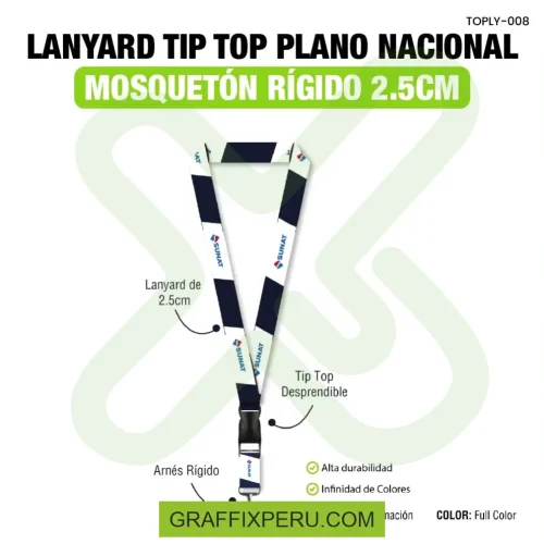 lanyard con tip top plano nacional y mosqueton rigido 2.5cm - Foto 5