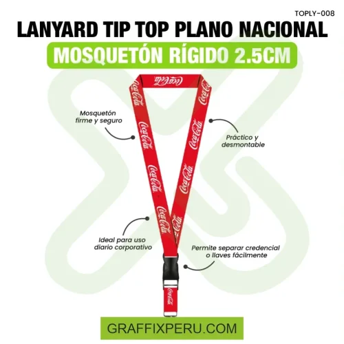lanyard con tip top plano nacional y mosqueton rigido 2.5cm - Foto 4