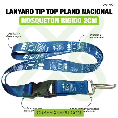 lanyard con tip top plano nacional y mosqueton rigido 2cm - Foto 5
