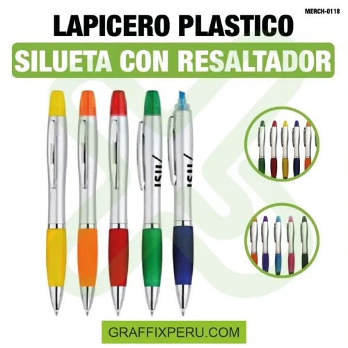 LAPICERO PLASTICO SILUETA CON RESALTADOR - Foto 5