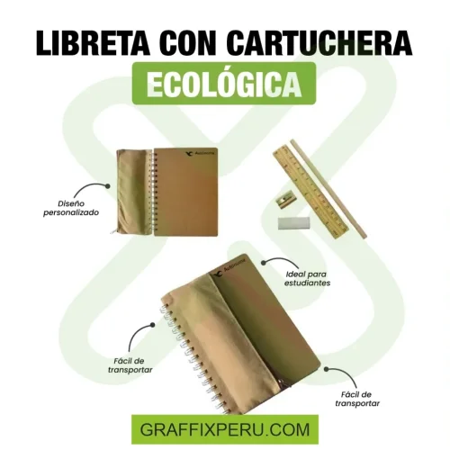 LIBRETA CON CARTUCHERA ECOLOGICA - Foto 2