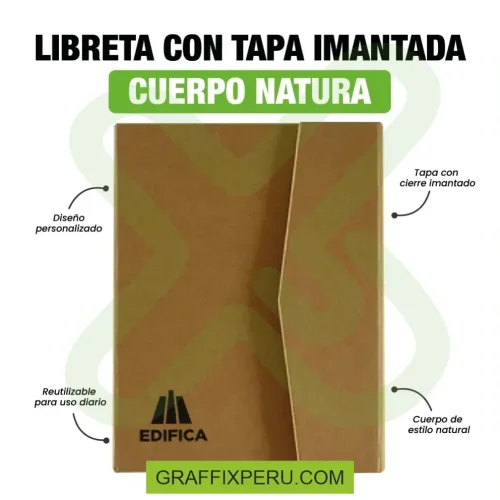 LIBRETA CON TAPA IMANTADA CUERPO NATURAL - Foto 2