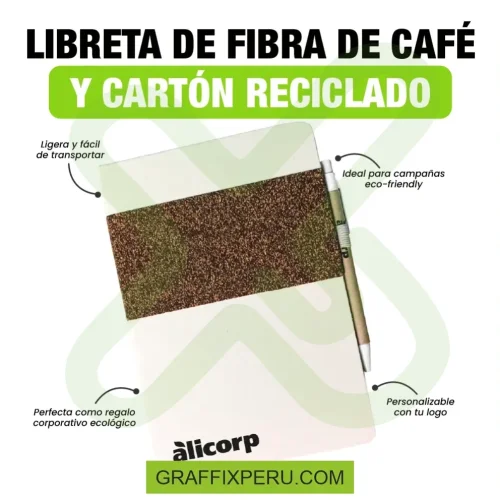 LIBRETA DE FIBRA DE CAFÉ Y CARTÓN RECICLADO - Foto 3