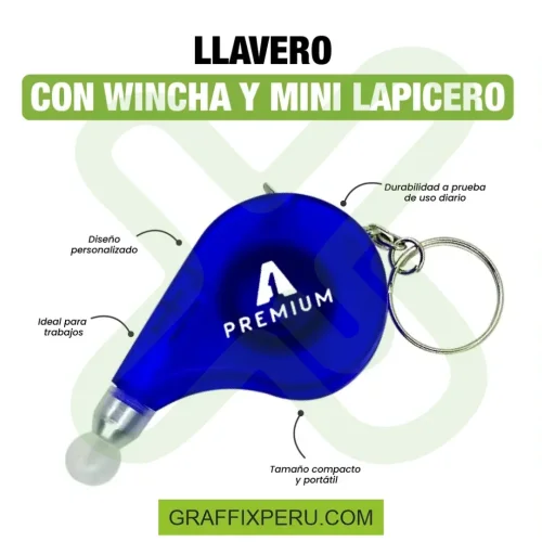 LLAVERO CON WINCHA Y MINI LAPICERO - Foto 3