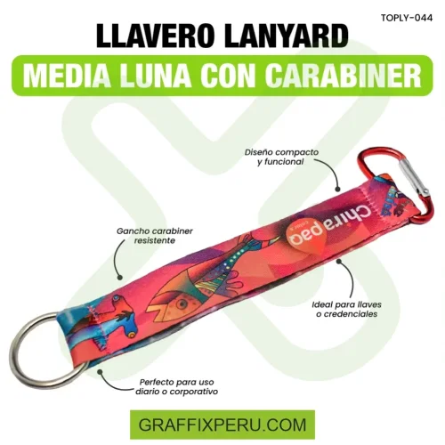 llavero lanyard con carabiner y media luna 2.5cm - Foto 3