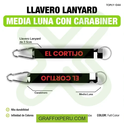 llavero lanyard con carabiner y media luna 2.5cm - Foto 2