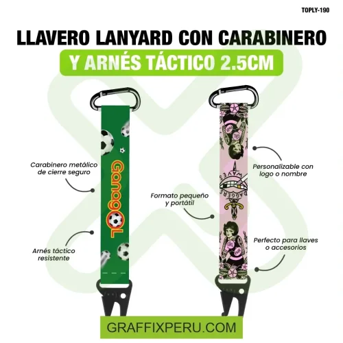 llavero lanyard con carabiner y arnes tactico 2.5cm - Foto 1