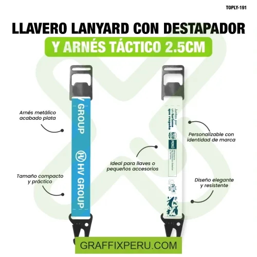 llavero lanyard con destapador y arnes tactico 2.5cm - Foto 1