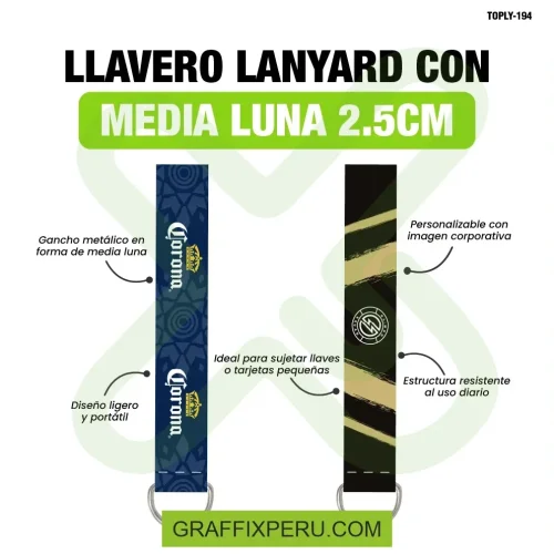 llavero lanyard con media luna 2.5cm - Foto 1