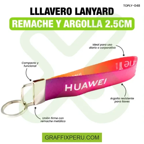 LLAVERO LANYARD REMACHE CON ARGOLLA 2.5 CM - Foto 2