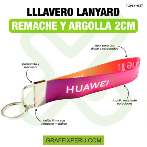 LLAVERO LANYARD REMACHE CON ARGOLLA 2 CM - Foto 2