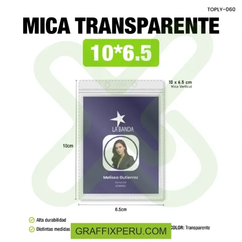 MICA TRANSPARENTE MEDIDA 10*6.5 - Foto 3