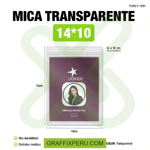 MICA TRANSPARENTE MEDIDA 14*10 - Foto 4