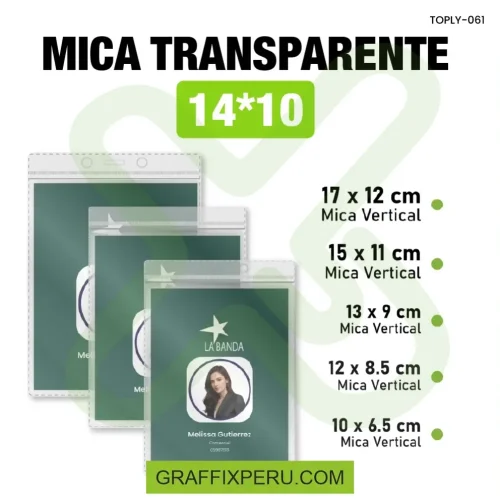 MICA TRANSPARENTE MEDIDA 14*10 - Foto 3