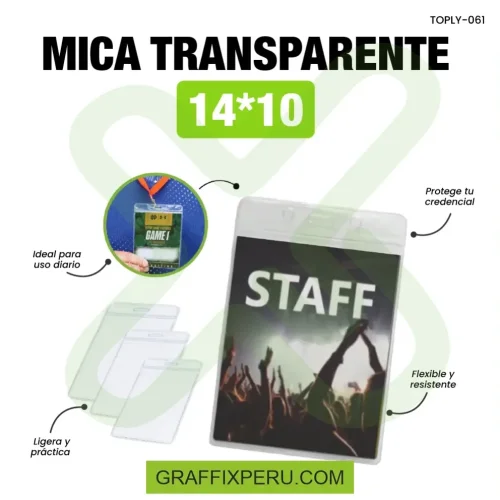 MICA TRANSPARENTE MEDIDA 14*10 - Foto 2