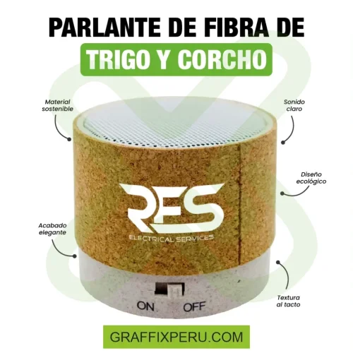 PARLANTE ECO DE FIBRA DE TRIGO Y CORCHO - Foto 2