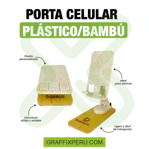 PORTA CELULAR PLÁSTICO/BAMBU - Foto 3