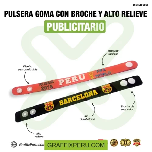 pulsera de goma con broche impresión alto relieve - Foto 3