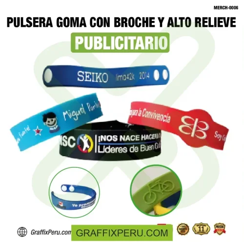 pulsera de goma con broche impresión alto relieve - Foto 1