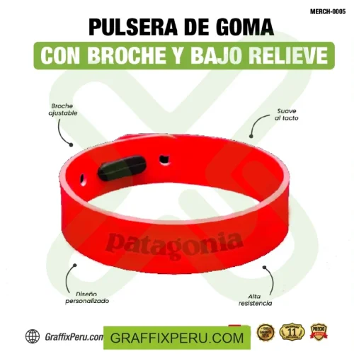 pulsera de goma con broche impresión bajo relieve - Foto 3