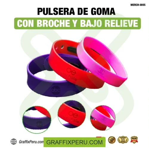 pulsera de goma con broche impresión bajo relieve - Foto 1