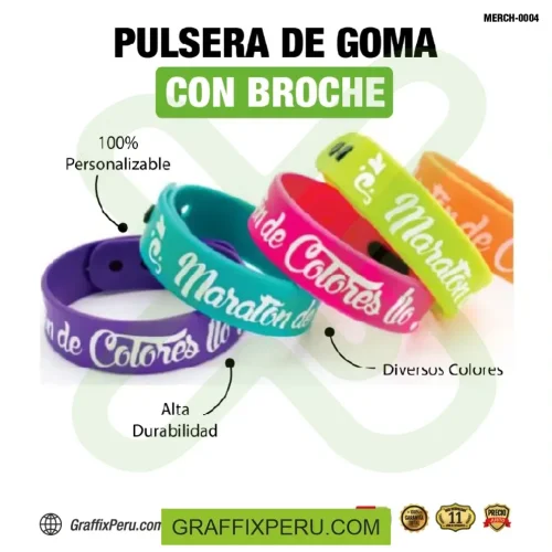 pulsera de goma con broche impresión un color - Foto 3