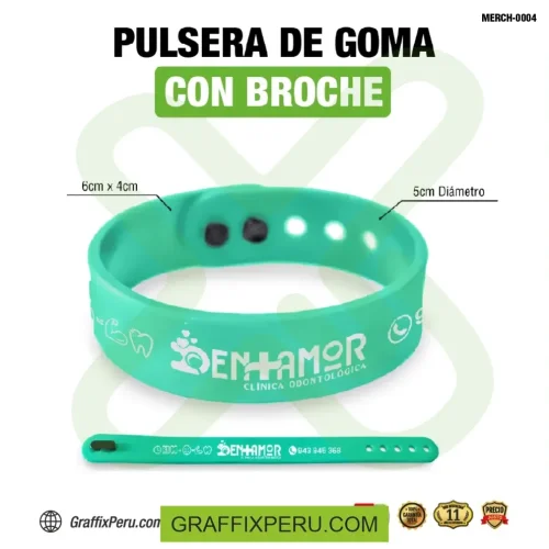 pulsera de goma con broche impresión un color - Foto 2