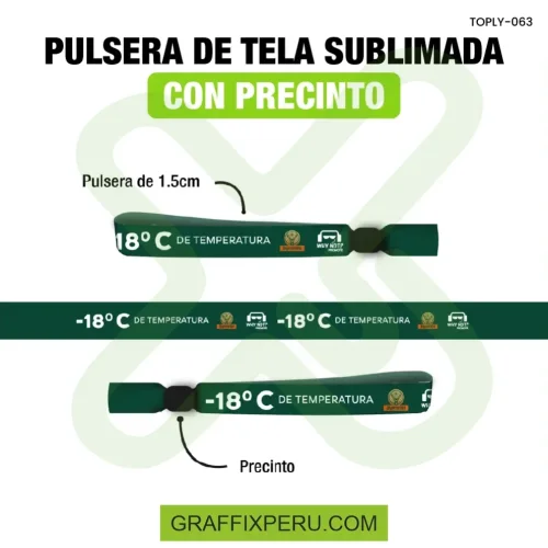 pulsera de tela con precinto de seguridad 1.5cm - Foto 3