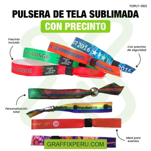pulsera de tela con precinto de seguridad 1.5cm - Foto 2