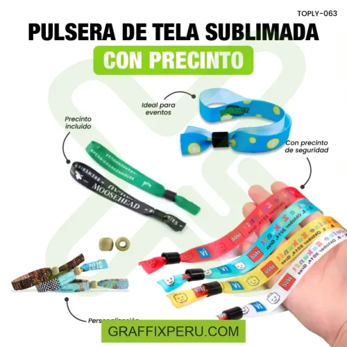 pulsera de tela con precinto de seguridad 1.5cm - Foto 1