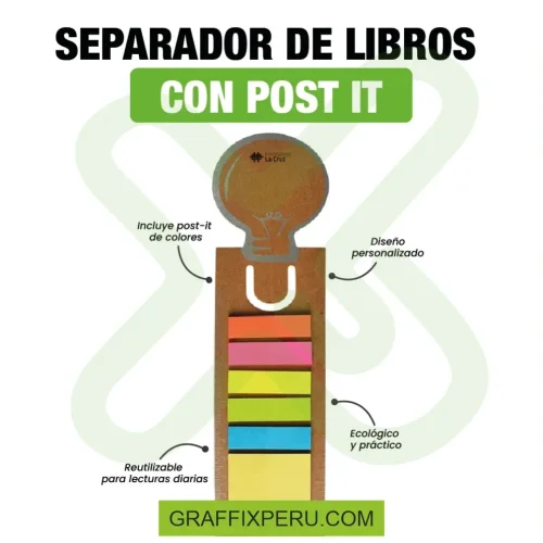 SEPARADOR DE LIBROS CON POST IT - Foto 1